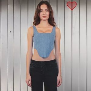 NTK NYC Addie Corset in Denim